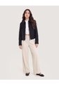 Pantalón Wide Leg Resortado  Para Mujer Beige Ostu de Ostu