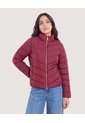 Chaqueta Acolchada Cuello Alto  Para Mujer Vino Ostu de Ostu