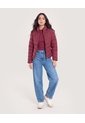 Chaqueta Acolchada Cuello Alto  Para Mujer Vino Ostu de Ostu