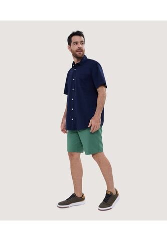 Camisa Para Hombre Manga Corta Con Bolsillo Color Azul  Marca Ostu #60010660 Ostu