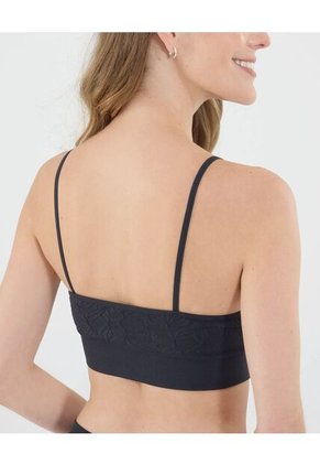 Top Para Mujer Seamless Sin Copas Color Negro Marca Ostu #40220401