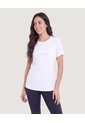 Camiseta Manga Corta Con Screen-Deportivo  Para Mujer Blanco Ostu de Ostu