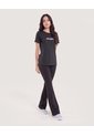 Camiseta Manga Corta Con Screen-Deportivo  Para Mujer Negro Ostu de Ostu