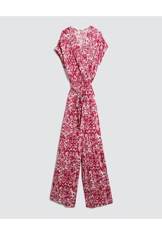 Enterizo Para Mujer Manga Corta Color Cereza Marca Ostu #40320101 Ostu