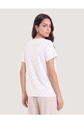 Camiseta Con Vuelos Estampada  Para Mujer Café Ostu