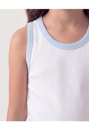 Niña-Camiseta Tank Básica  Infantil Niña Crema Ostu