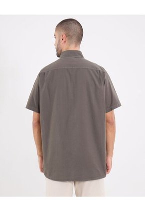 Camisa  Para Hombre Manga Corta Con Bolsillo Cuello Casual M Color Verde Marca Ostu #60010849