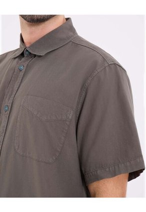 Camisa  Para Hombre Manga Corta Con Bolsillo Cuello Casual M Color Verde Marca Ostu #60010849