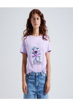 Camiseta Para Mujer Manga Corta Color Lila Marca Ostu #40091844