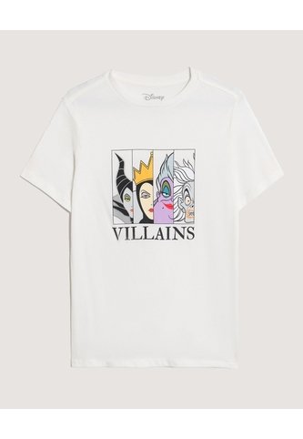 Camiseta Villanas Disney  Para Mujer Crema Ostu Ostu