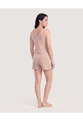 Pijama Tank Top Comfort  Para Mujer Beige Ostu