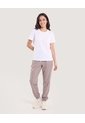 Pantalón Deportivo Plano Jogger  Para Mujer Beige Ostu de Ostu
