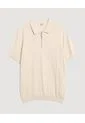 Polo  Para Hombre Cuello Tejido Sin Bolsillo Color Crema Marca Ostu #60110879 de Ostu