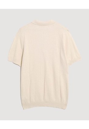 Polo  Para Hombre Cuello Tejido Sin Bolsillo Color Crema Marca Ostu #60110879