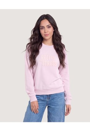 Buzo Estampado Cuello Redondo Para Mujer Lila Ostu
