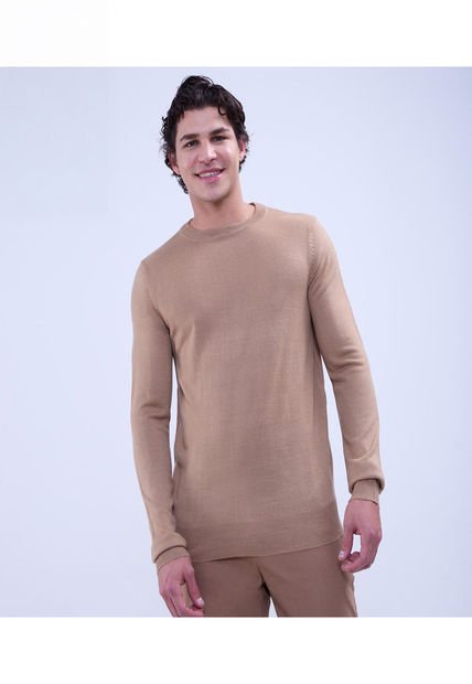 Saco Para Hombre Cuello Redondo Color Beige Marca Ostu #60330041