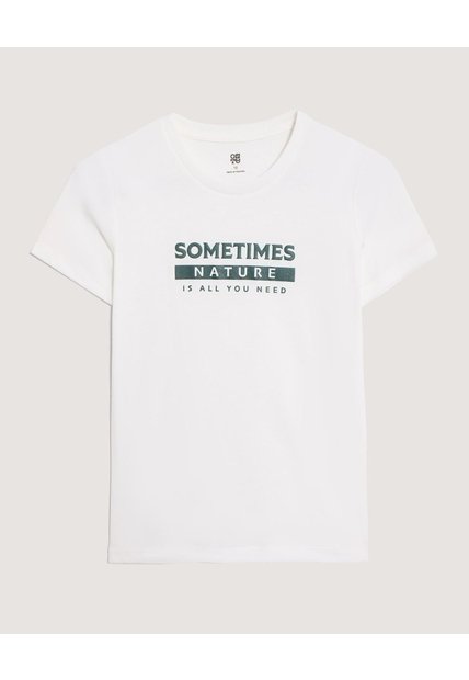 Camiseta Screen Cuello Redondo Para Niño  Infantil Niño Crema Ostu