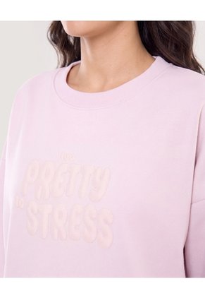 Buzo Estampado Cuello Redondo Para Mujer Lila Ostu