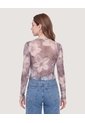 Camiseta Manga Larga En Mesh  Para Mujer Negro Ostu de Ostu