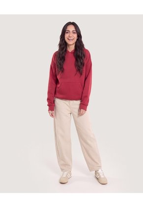 Buzo Hoodie Screen Espalda  Para Mujer Vino Ostu