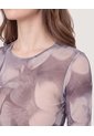 Camiseta Manga Larga En Mesh  Para Mujer Negro Ostu de Ostu