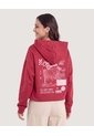 Buzo Hoodie Screen Espalda  Para Mujer Vino Ostu de Ostu