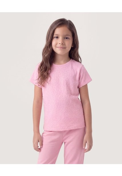 Niña-Camiseta Textura Animal  Infantil Niña Rosa Ostu