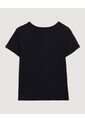 Camiseta  Para Mujer Manga Corta Cuello Redondo Color Negro Marca Ostu #40092624 de Ostu