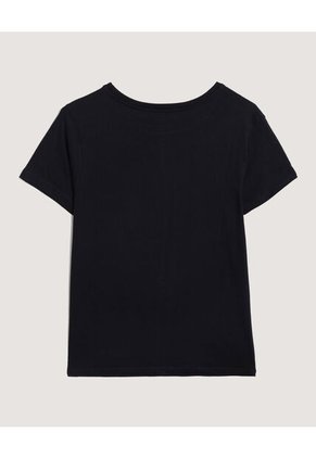 Camiseta  Para Mujer Manga Corta Cuello Redondo Color Negro Marca Ostu #40092624