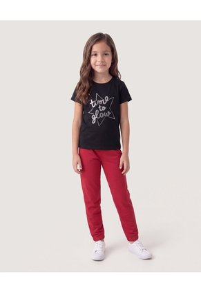 Niña-Pantalón Jogger Essential Infantil Niña Rojo Ostu