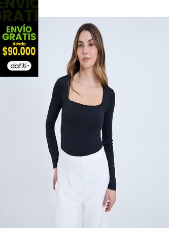 Camiseta Para Mujer Manga Larga Moda Color Negro Marca Ostu #40092412 Ostu