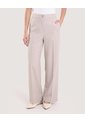 Pantalón Bota Ancha Con Textura  Para Mujer Beige Ostu de Ostu