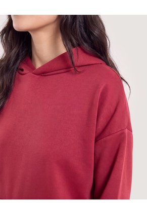 Buzo Hoodie Screen Espalda  Para Mujer Vino Ostu