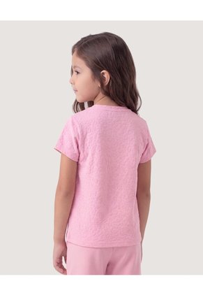 Niña-Camiseta Textura Animal  Infantil Niña Rosa Ostu