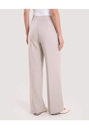 Pantalón Bota Ancha Con Textura  Para Mujer Beige Ostu