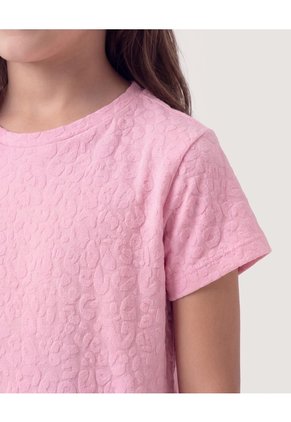 Niña-Camiseta Textura Animal  Infantil Niña Rosa Ostu