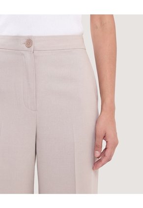 Pantalón Bota Ancha Con Textura  Para Mujer Beige Ostu