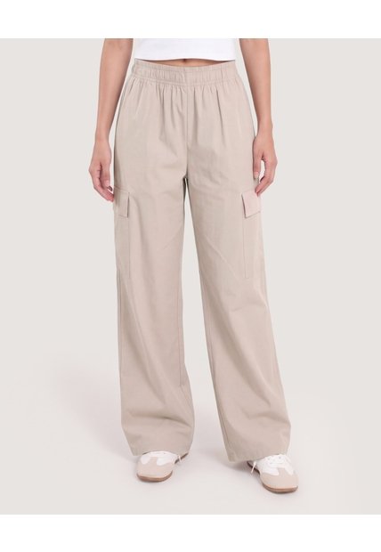 Pantalón Jogger Cargo  Para Mujer Beige Ostu