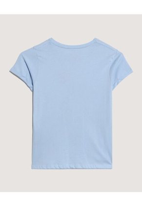 Camiseta  Infantil Niña Manga Corta Cuello Redondo Color Celeste Marca Ostu #90090355