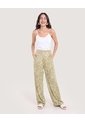 Pantalón Palazzo Fluido  Para Mujer Verde Ostu de Ostu
