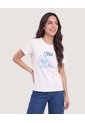 Camiseta Stitch Blue Graphic  Para Mujer Crema Ostu de Ostu