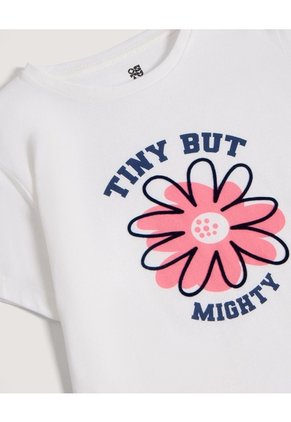 Camiseta Screen Manga Corta Para Niña Infantil Niña Crema Ostu
