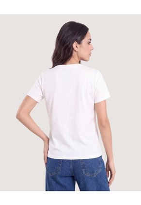 Camiseta Stitch Blue Graphic Para Mujer Crema Ostu