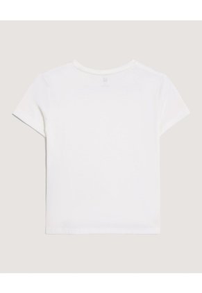 Camiseta Screen Manga Corta Para Niña Infantil Niña Crema Ostu