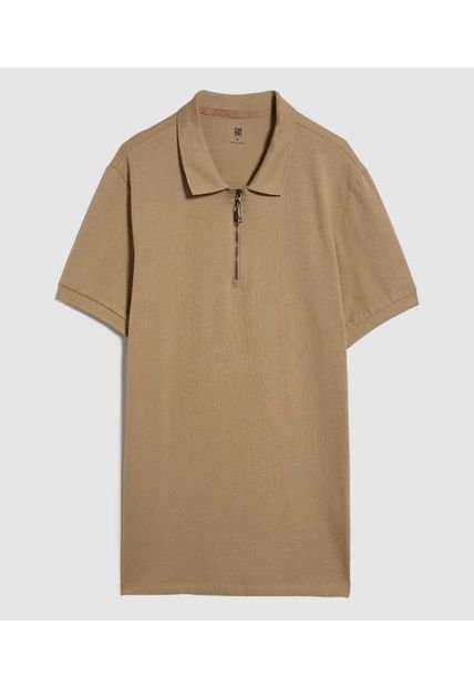Polo Para Hombre Cuello Tejido Sin Bolsillo Color Café Claro Marca Ostu #60110698