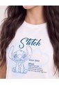 Camiseta Stitch Blue Graphic  Para Mujer Crema Ostu de Ostu