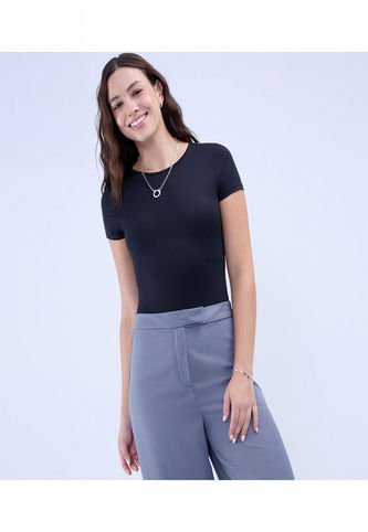 Body Para Mujer Manga Corta Color Negro Marca Ostu #40200155 Ostu