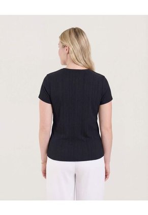 Camiseta  Para Mujer Manga Corta Cuello Redondo Color Negro Marca Ostu #40092414