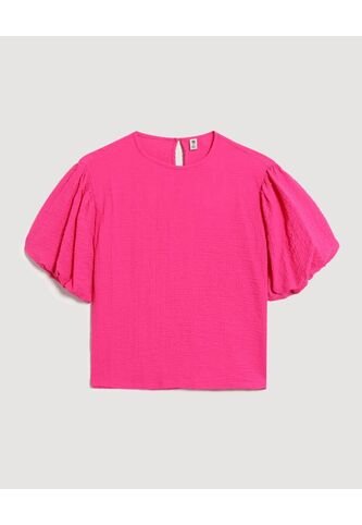 Blusa  Infantil Niña Manga Corta Color Fucsia Marca Ostu #90120057 Ostu