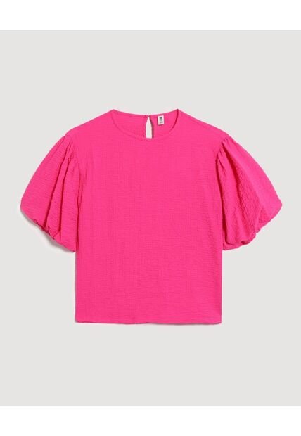 Blusa  Infantil Niña Manga Corta Color Fucsia Marca Ostu #90120057